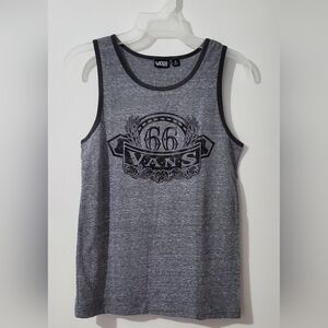 VANS, Boys Gray "66 VANS" Graphic Tank Top. NWT